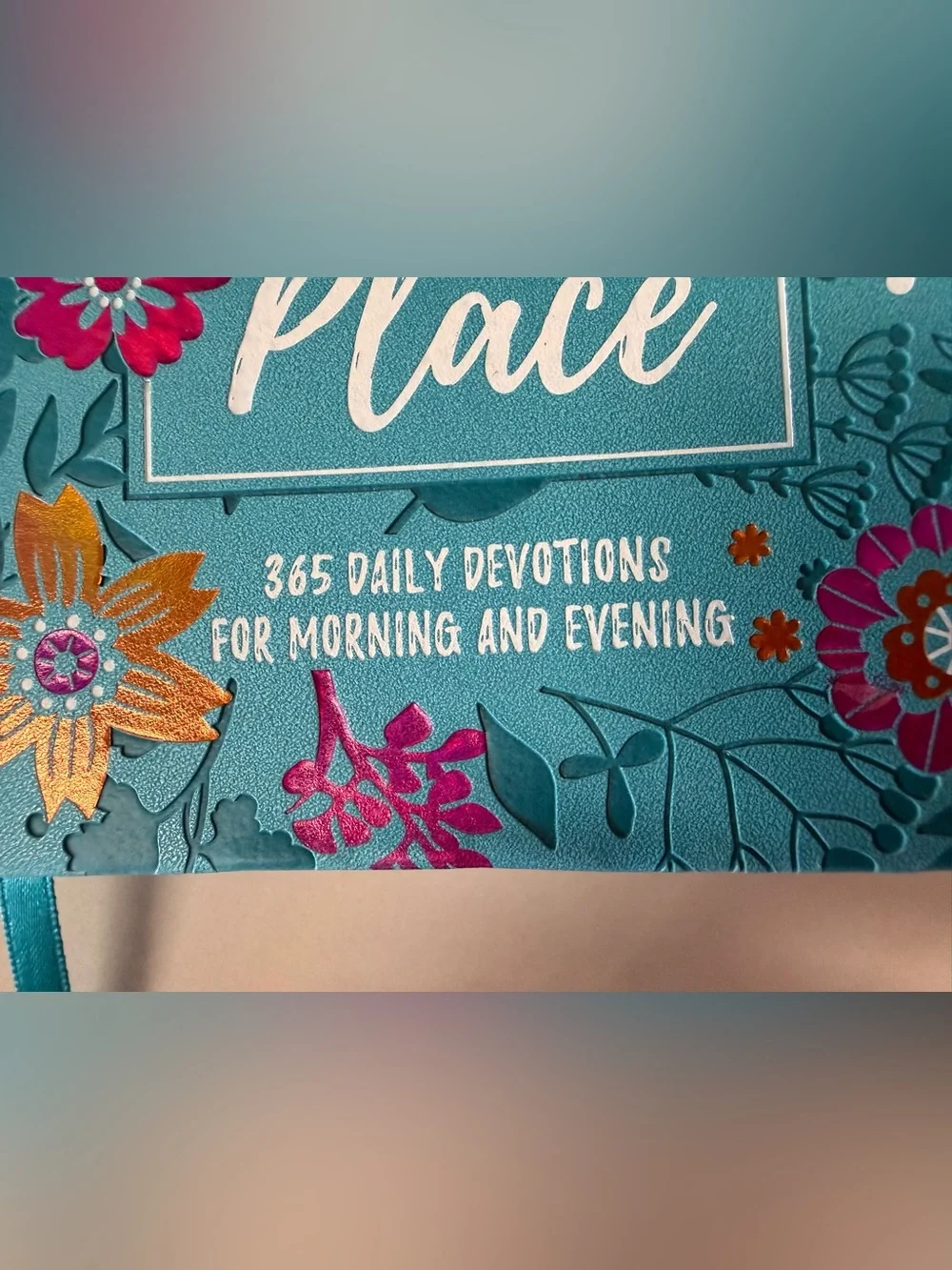 God Is My Happy Place - Teal Floral Devotional